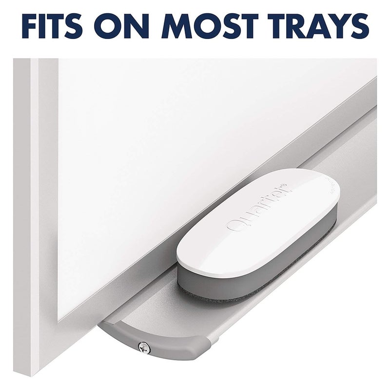 Quartet ممحاة لوح بيضاء رباعية، 5" × 2"، تنظيف أقصى لأقلام التحديد الجافة، تشمل حامل مغناطيسي، مستلزمات المدرسة المنزلية وإكسسوارات المكتب المنزلي، أبيض/رمادي (DFEB4) - Image 4